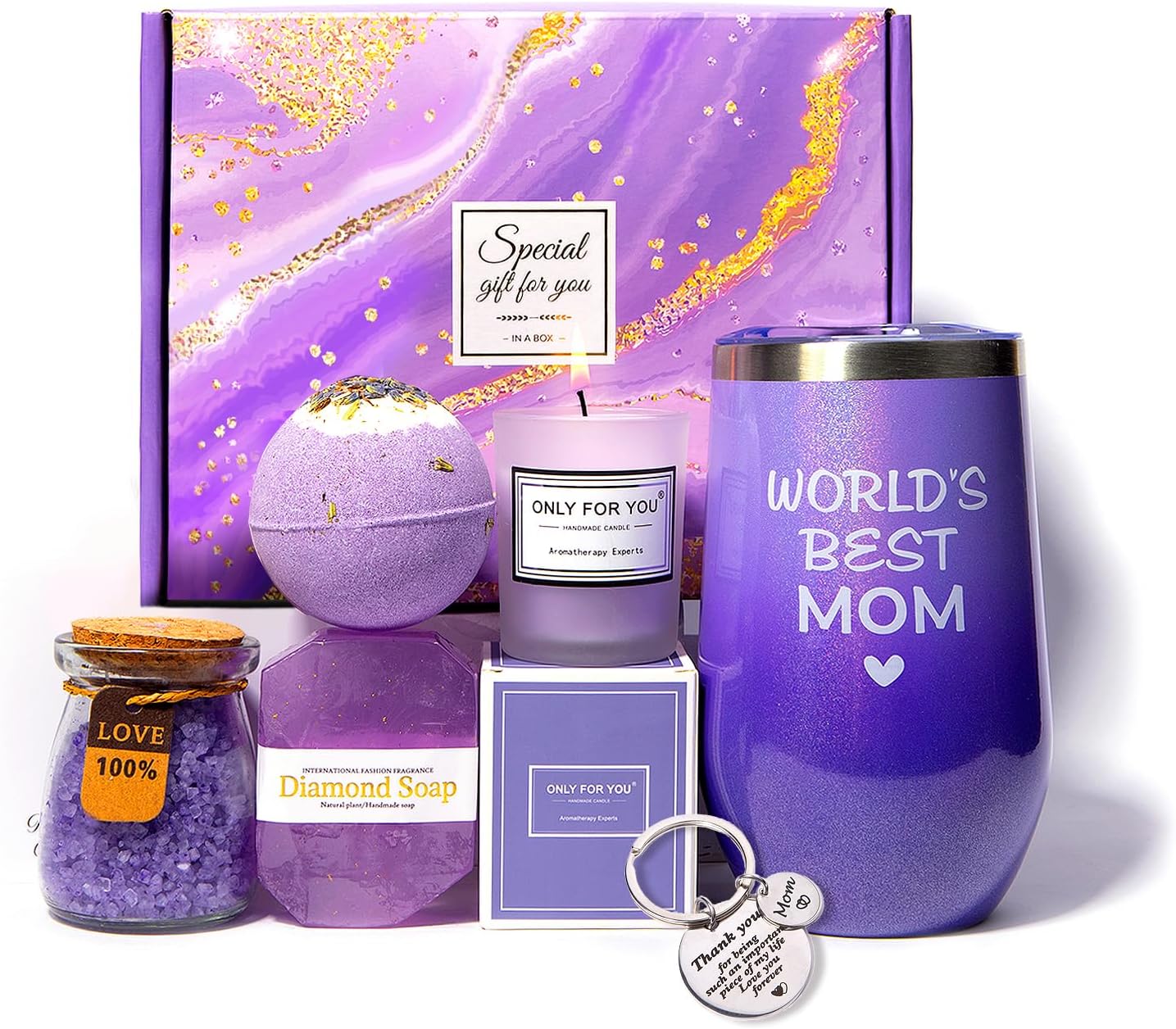 Mom Gifts, Mothers Day Gift Set, Mothers Day Gift, Mothers Day Gifts from Daughter, Son, Husband, Mom Birthday Gifts, Mom Christmas Gifts, Mom Valentine's Day Gifts, Purple